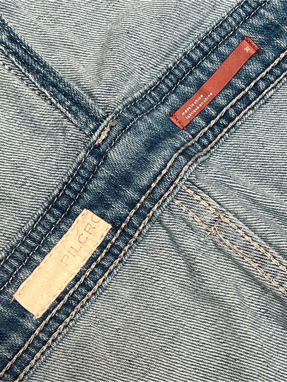 Pilcro (Anthropologie) Light Wash Denim Cargo Overalls - Picture 4 of 6